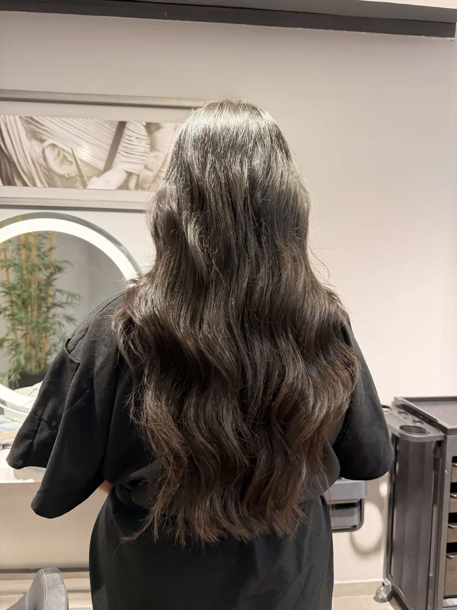Long brown hair with soft waves